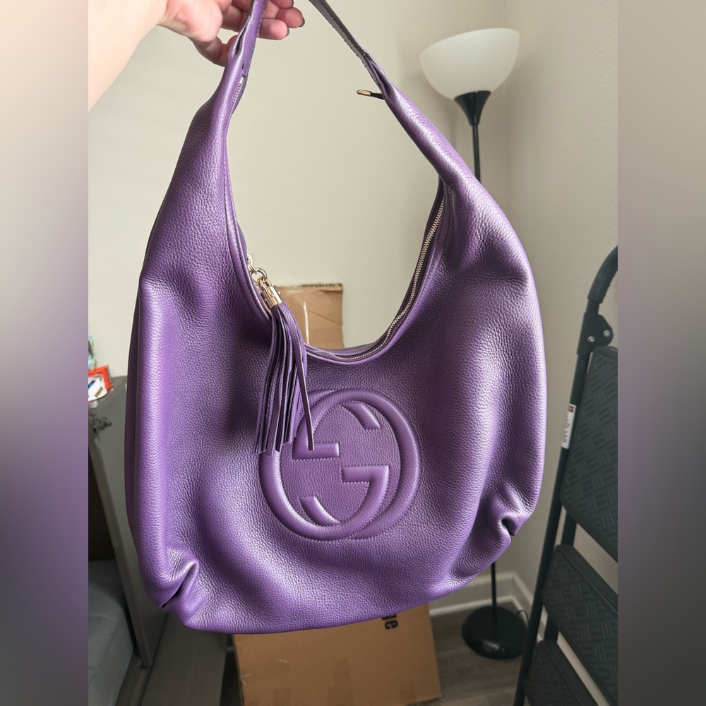 Gucci Soho Leather Hobo Shoulder Bag – Purple (Mint Condition)